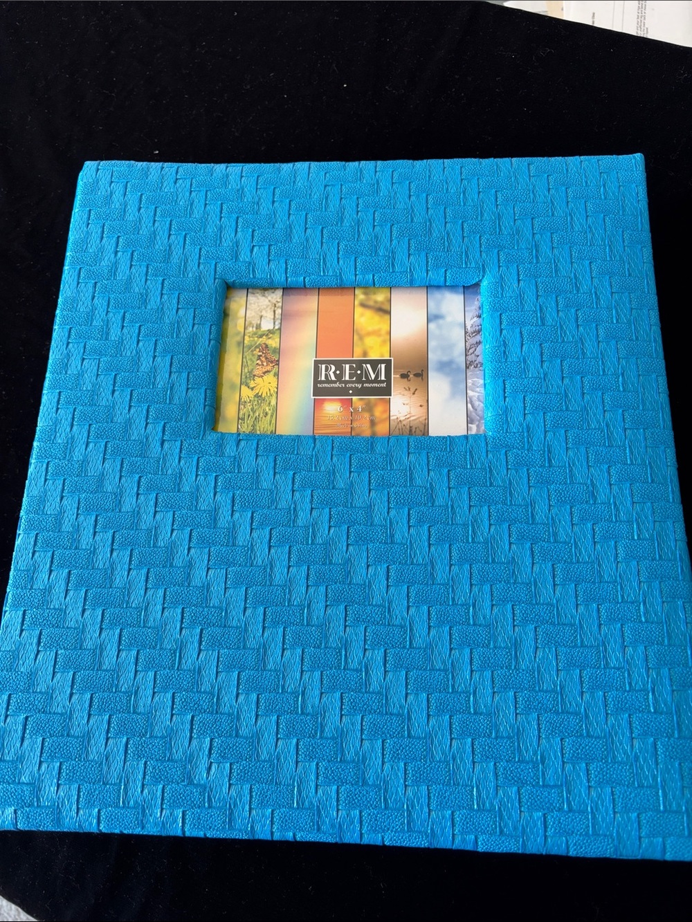 R·E·M Blue Textured Photo Album for Home Office